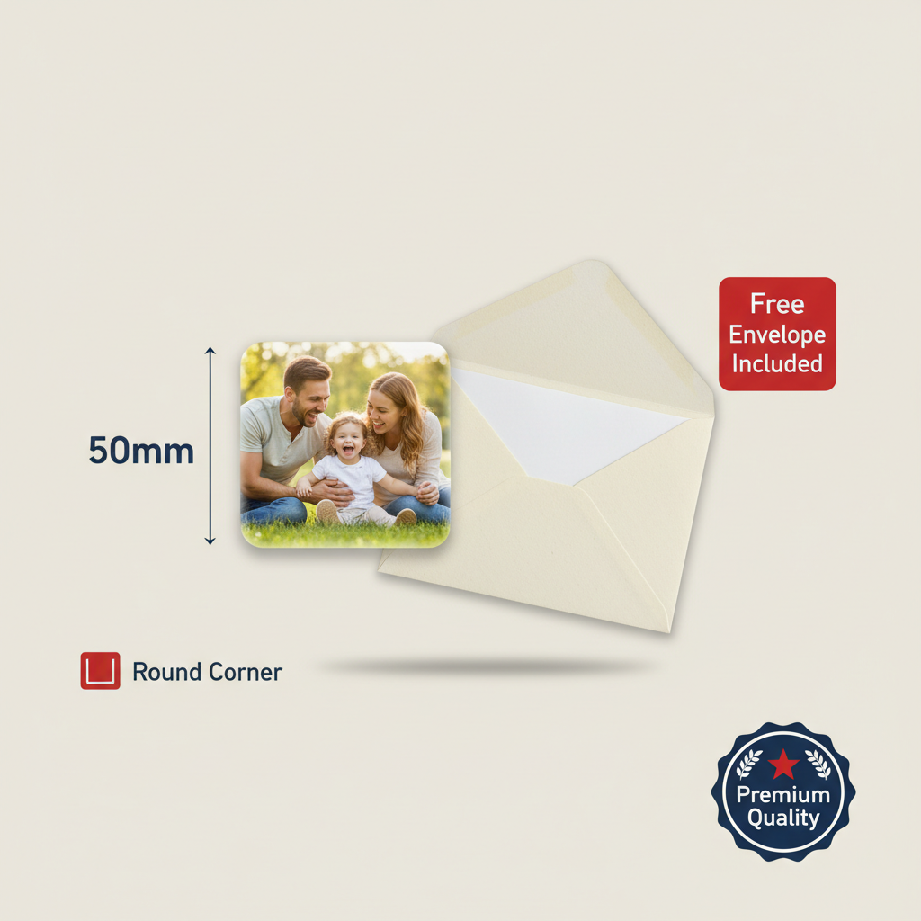 50mm Round Corner Photo Magnet - Subtle Corners