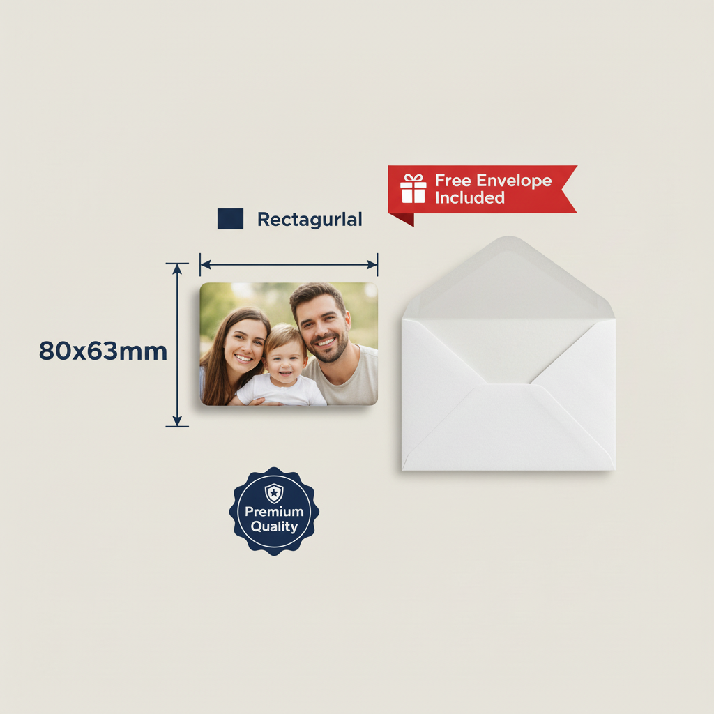 80x63mm Rectangular Photo Magnet - Variant Image