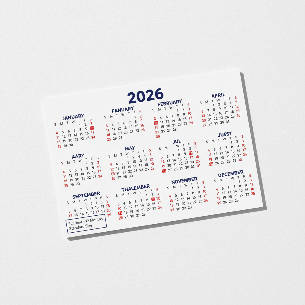 Full Year Calendar Magnet - 12 Months